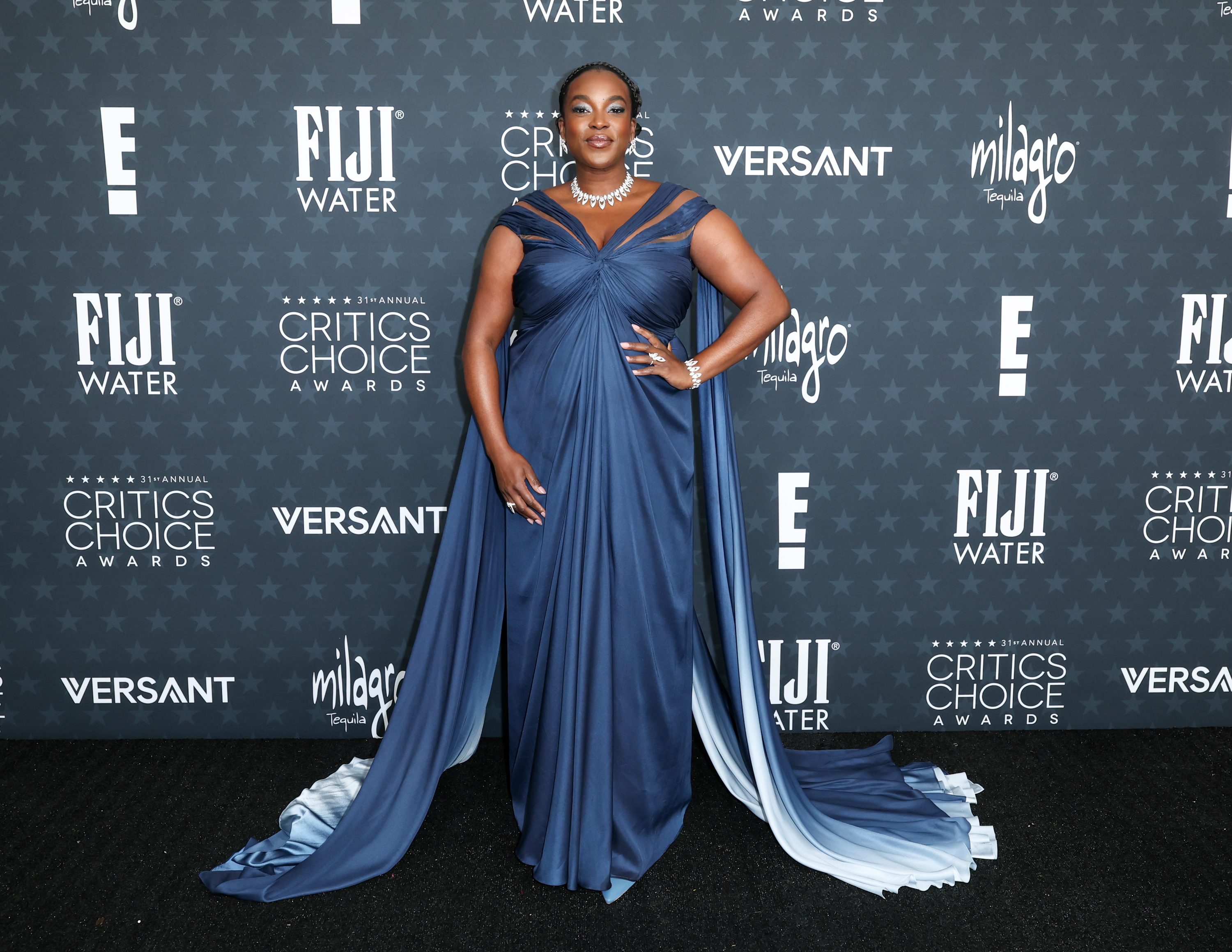 Wunmi Mosaku at the 2026 Critics Choice Awards red carpet