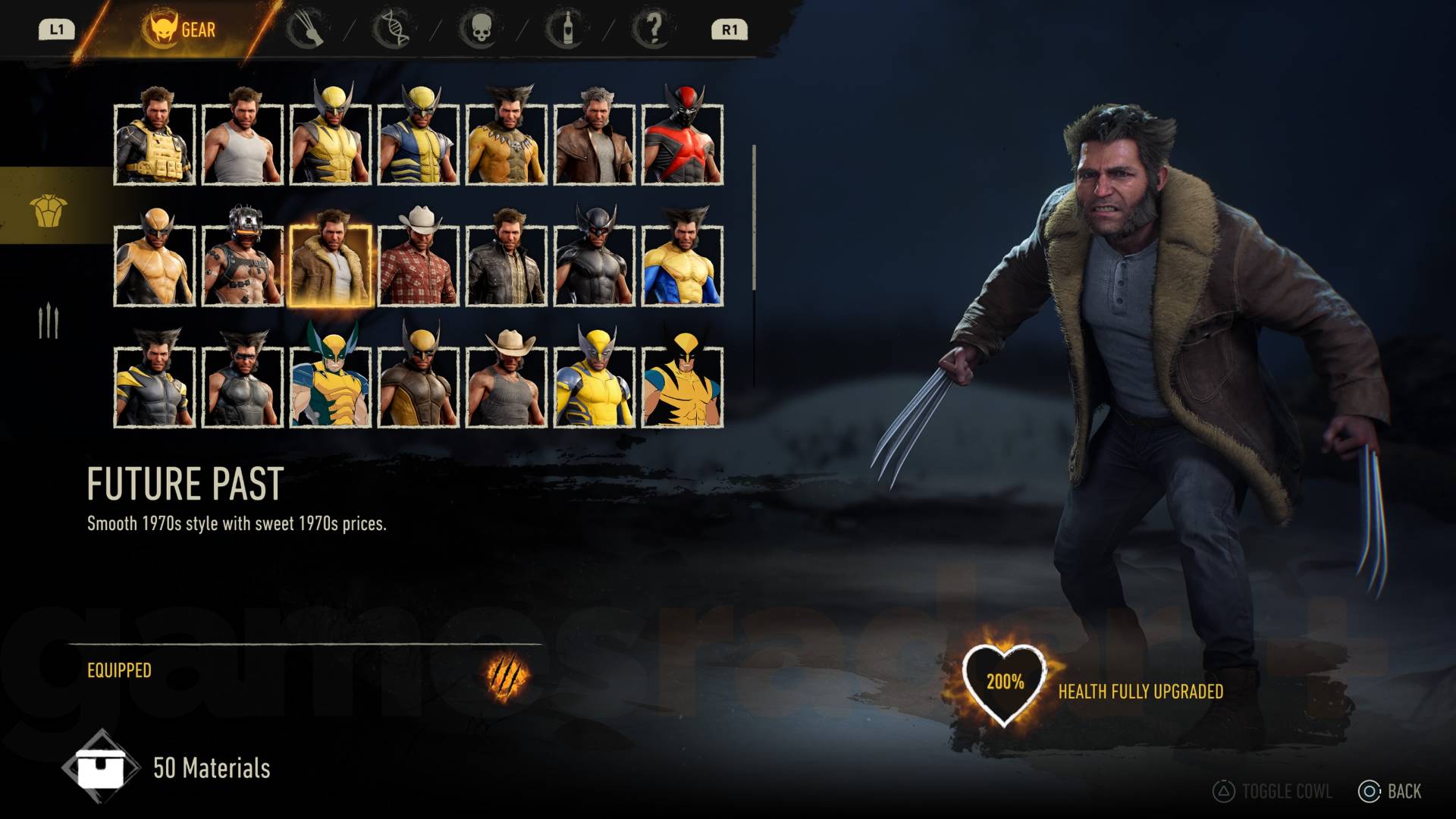 Marvel's Wolverine future past suit