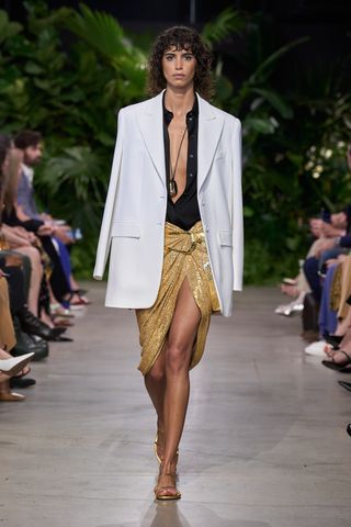 Model on runway wearing Michael Kors at New York Fashion Week S/S 2023