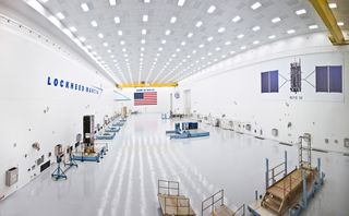 A look at the 50,000 square feet of spacecraft assembly and test area, which includes a clean room high bay and dedicated test chambers for the GPS 3 program.