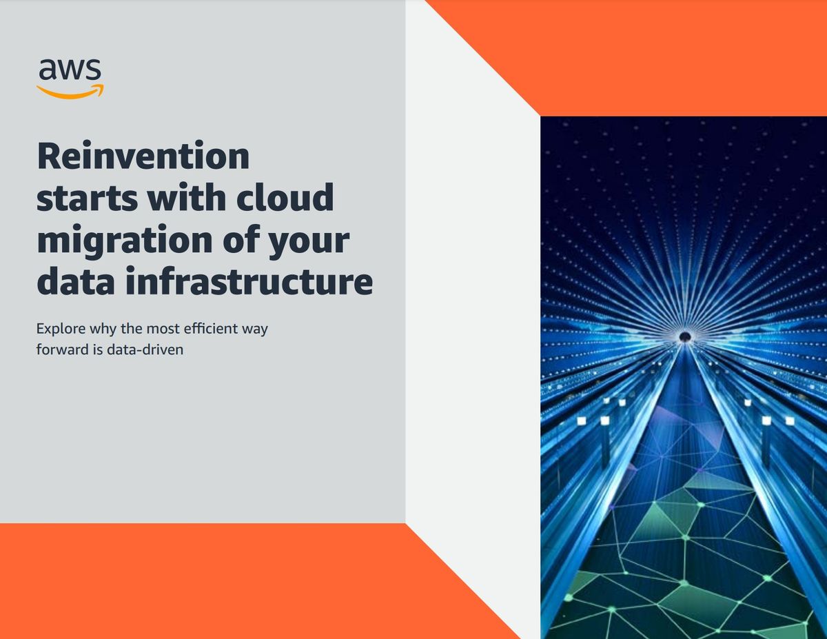 Whitepaper cover with orange and grey coloured blocks and data graphic