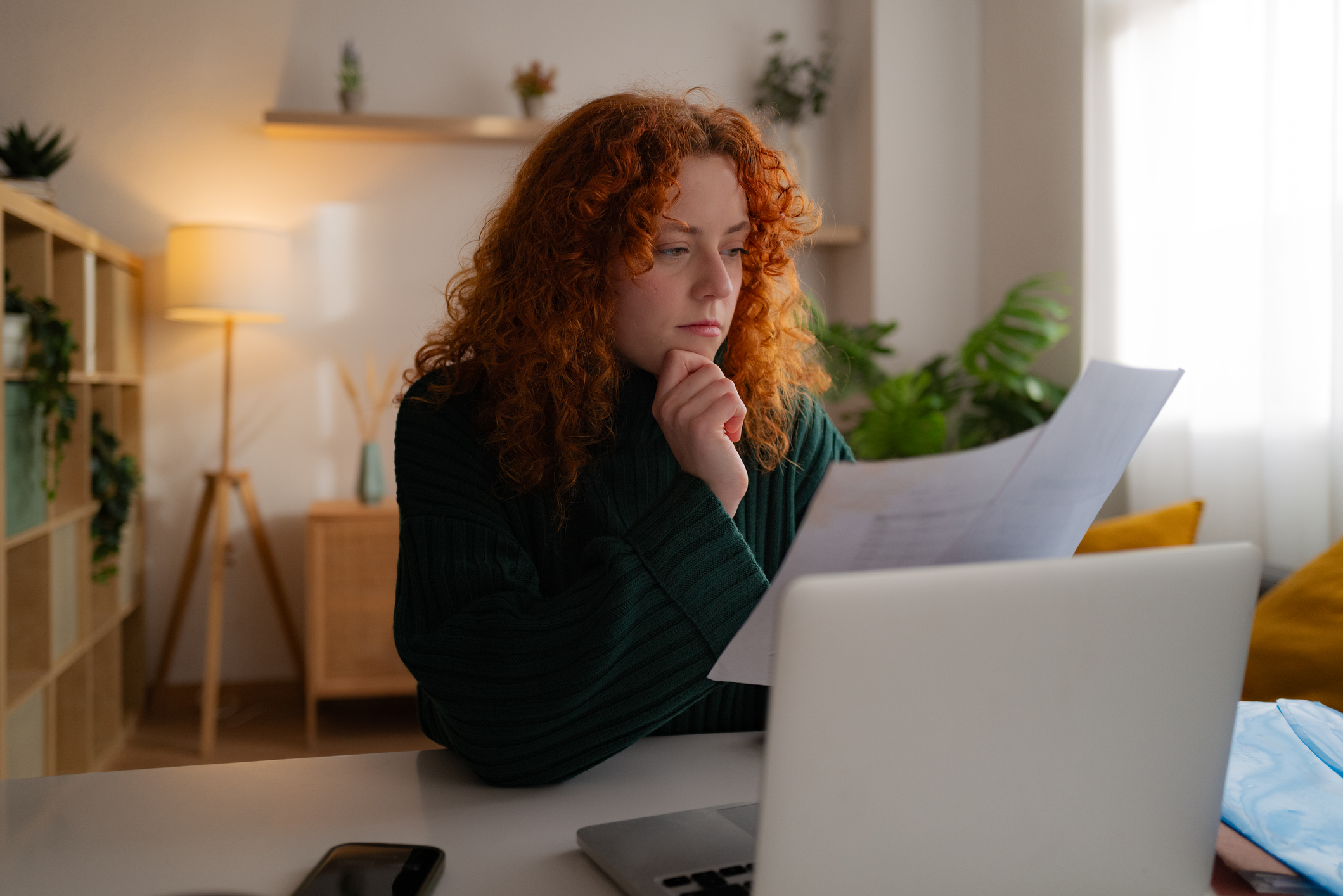 Inheritance tax penalties concept: woman reading a form
