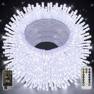 Christmas Lights 328ft 1000led, Outdoor String Lights With Remote and Timer, Cool White Christmas Lights With 8 Modes Dimmable, Fairy Lights for Wedding Party Home Xmas Holiday Decor