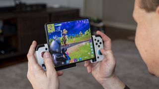 Playing Fortnite on Galaxy Z Fold 3 with a GameSir X-2 controller
