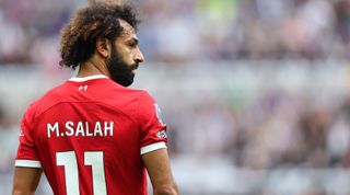 Mohamed Salah of Liverpool during the Premier League match between Newcastle United and Liverpool FC at St. James Park on August 27, 2023 in Newcastle upon Tyne, England.