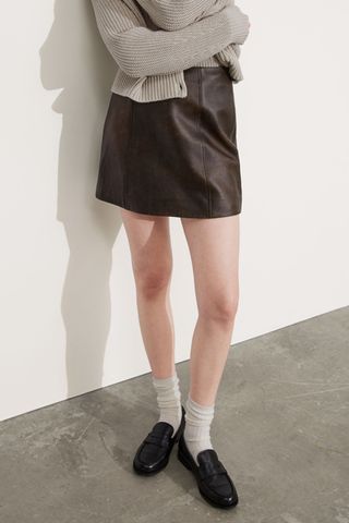 Anthropologie High-waist Leather Mini Skirt