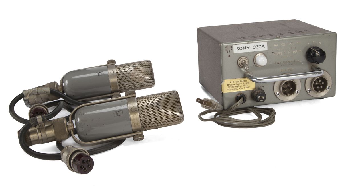 A pair of Sony C37a tube microphones, with one power supply, serial numbers 2118 and 2114 (est $3500-4000)