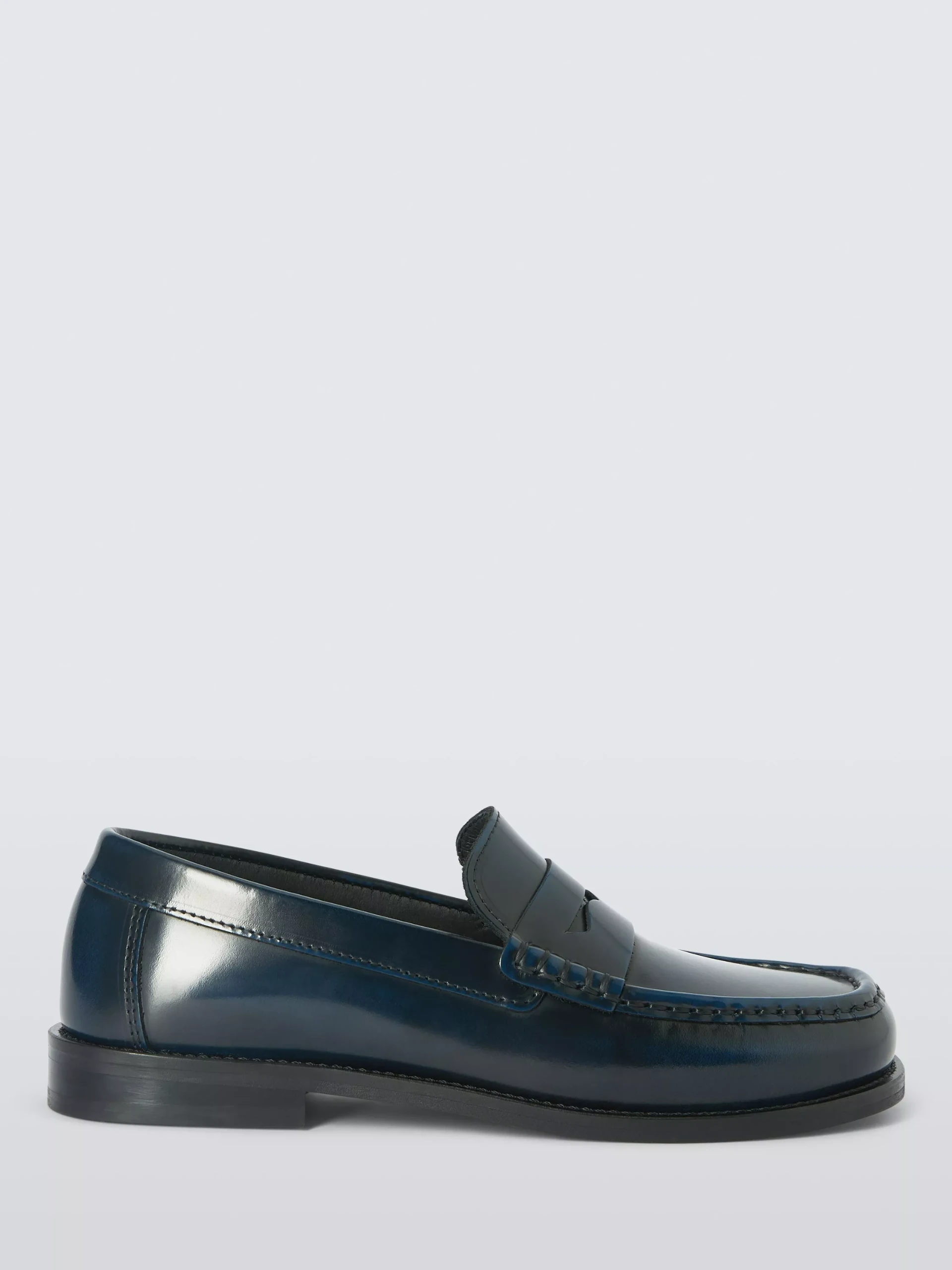 John Lewis Golders Leather Square Toe Loafers, Bordeaux
