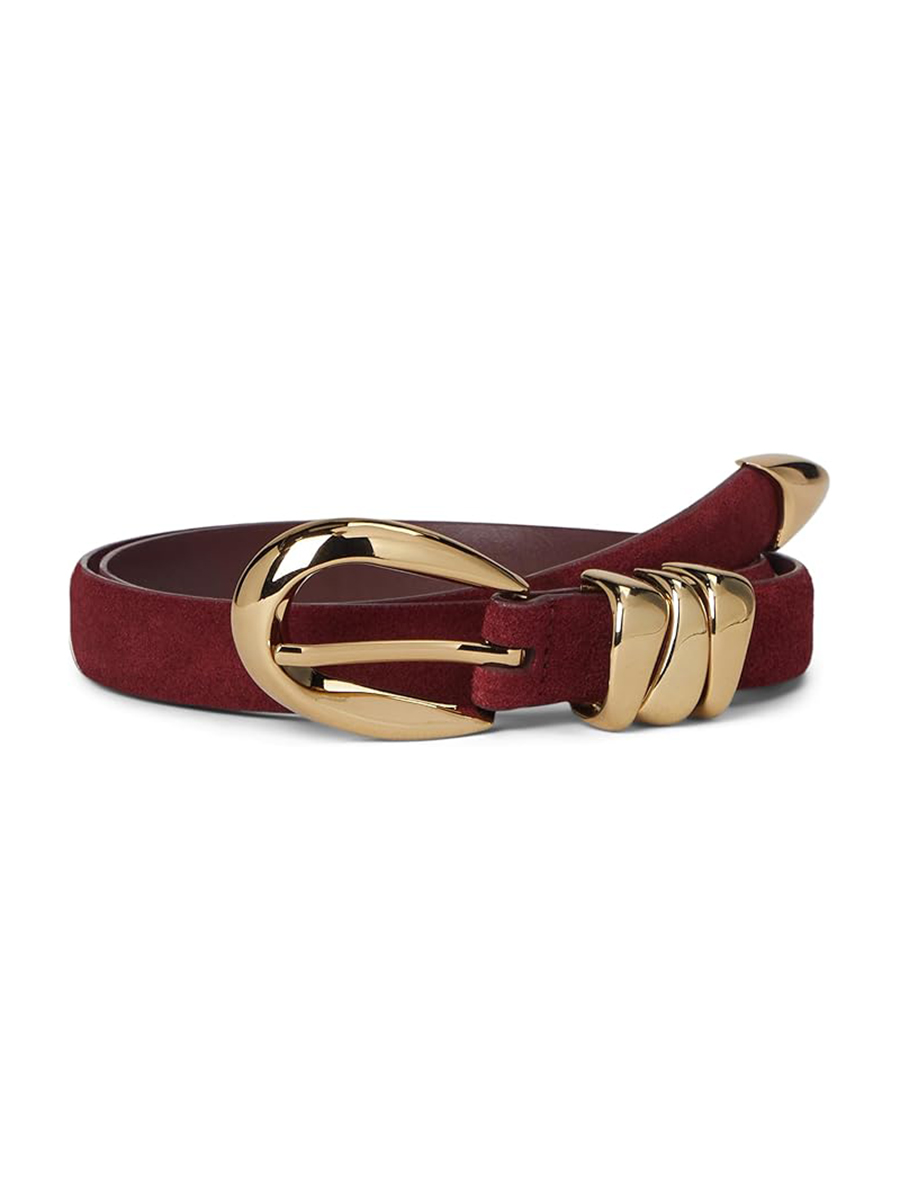 Madewell, Madewell Women's Triple Metal Keeper Belt: Suede, Cabernet, Medium