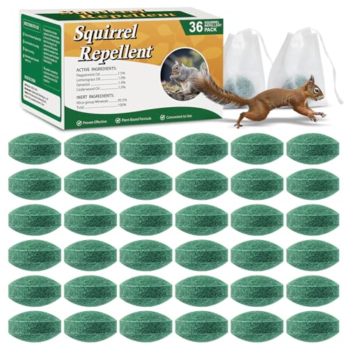 Pblovylu 36 Pack Squirrel Repellent Outdoor for Plants Squirrel Deterrent for Flower Vegetable Tree, Squirrel Repeller Keep Squirrel Out of Lawn Garden