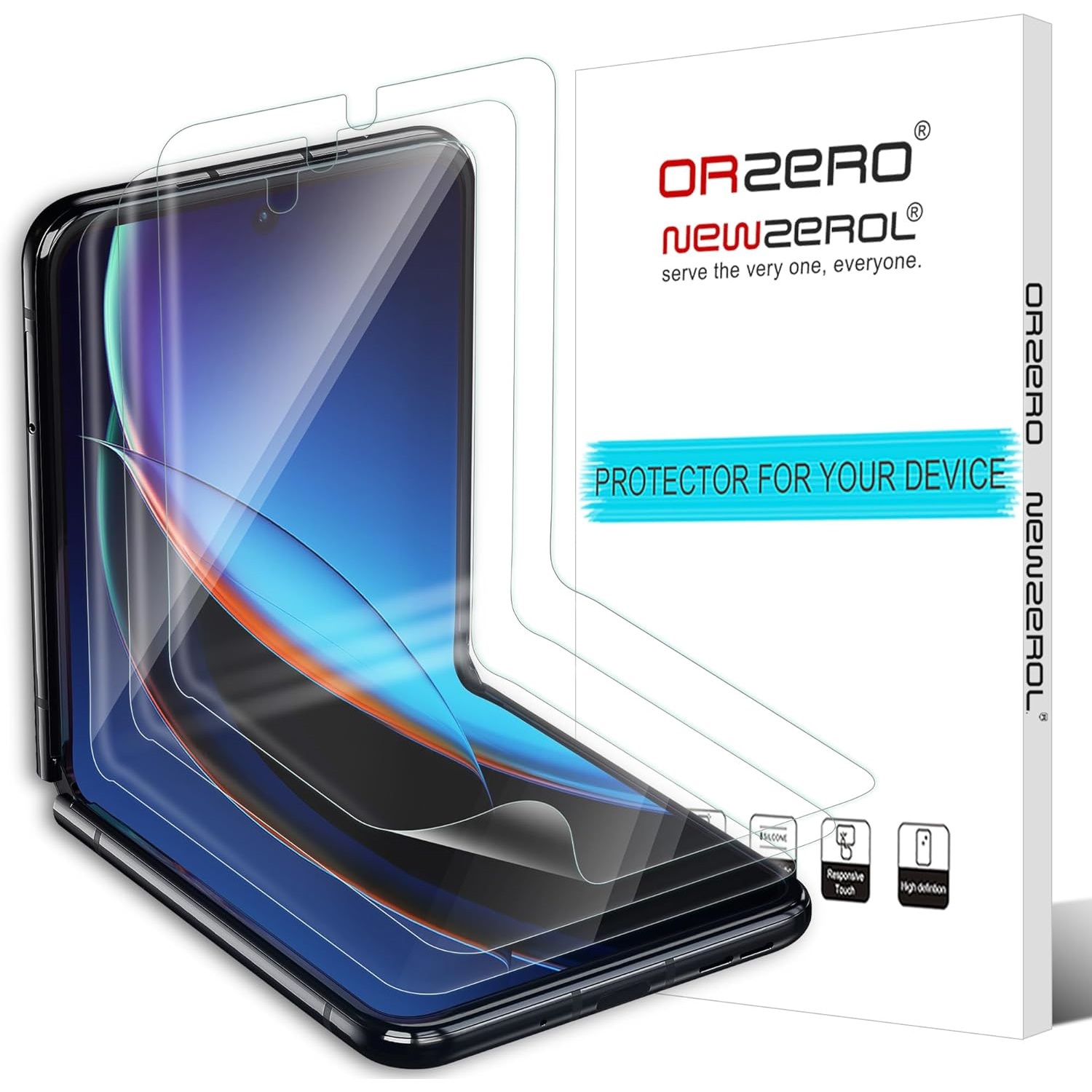 Orzero 3 Pack Screen Protector for Motorola Razr Plus 2024