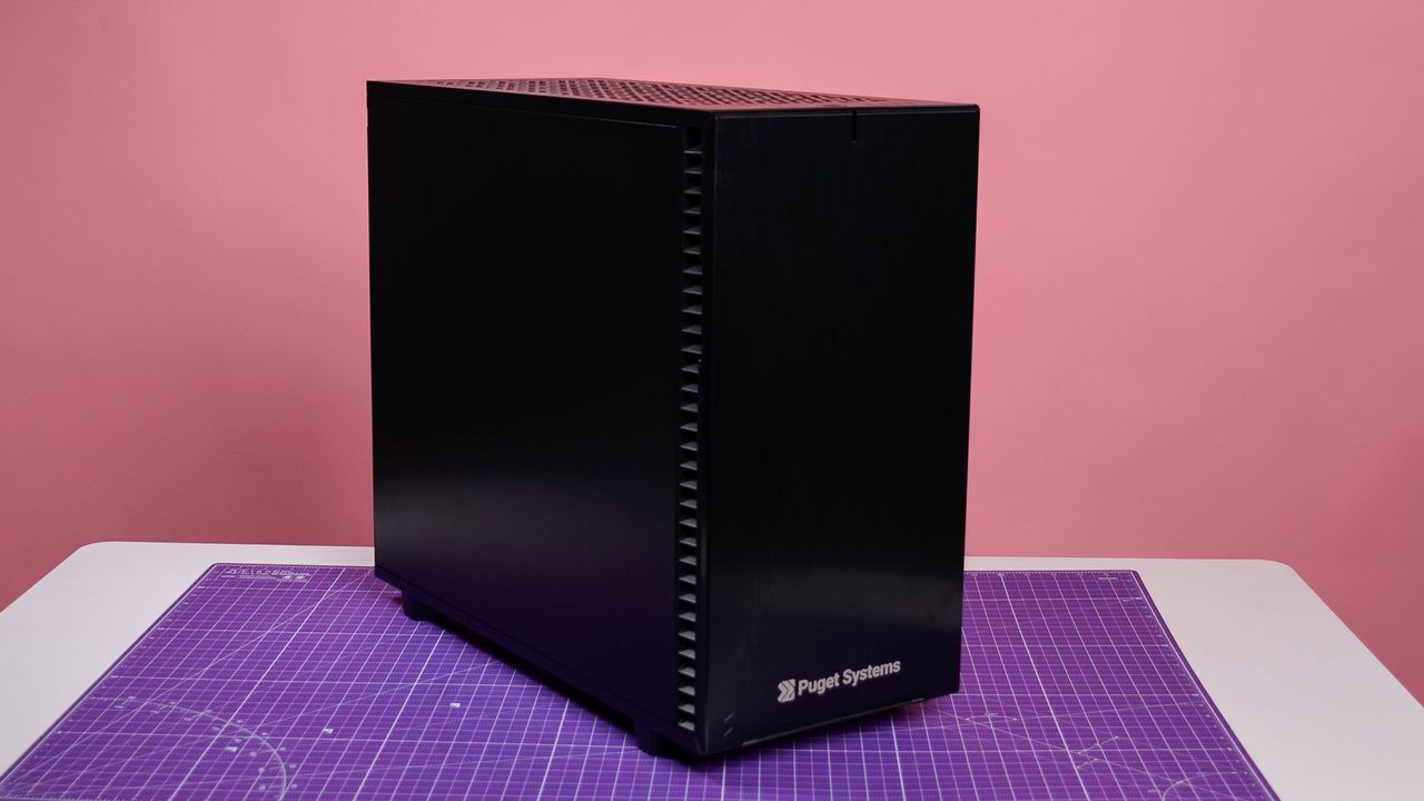A Puget Systems workstation PC on a desk