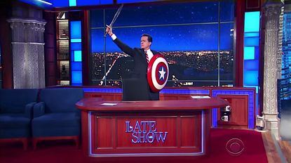 Stephen Colbert's alter-ego returns to fisk Trump's budget