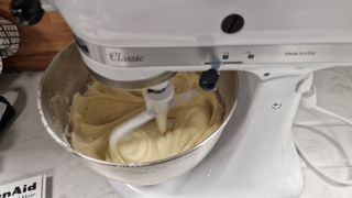 Testing a cake batter in the KitchenAid Classic