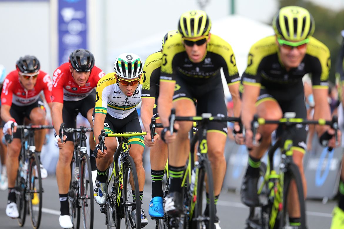 Mitchelton-Scott look after their sprinter Caleb Ewan