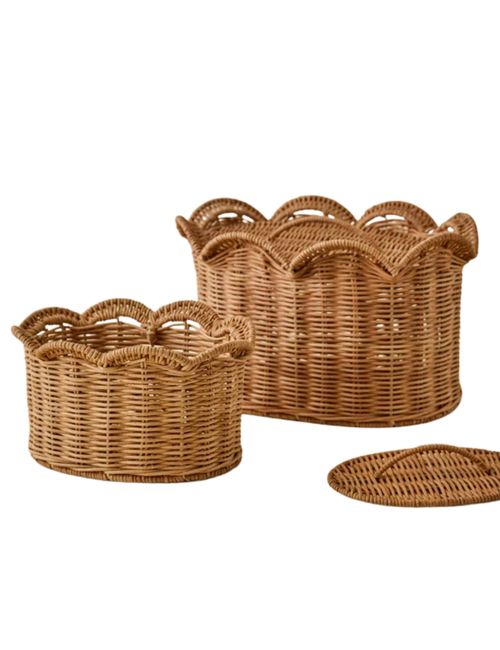 Lauren Scalloped Woven Canister