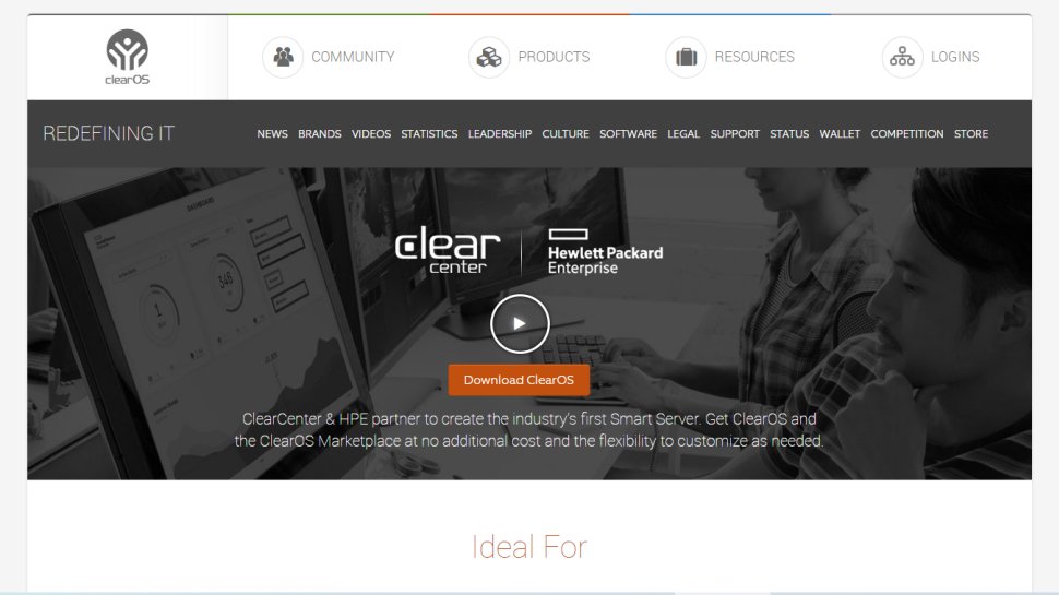 Website screenshot for ClearOS