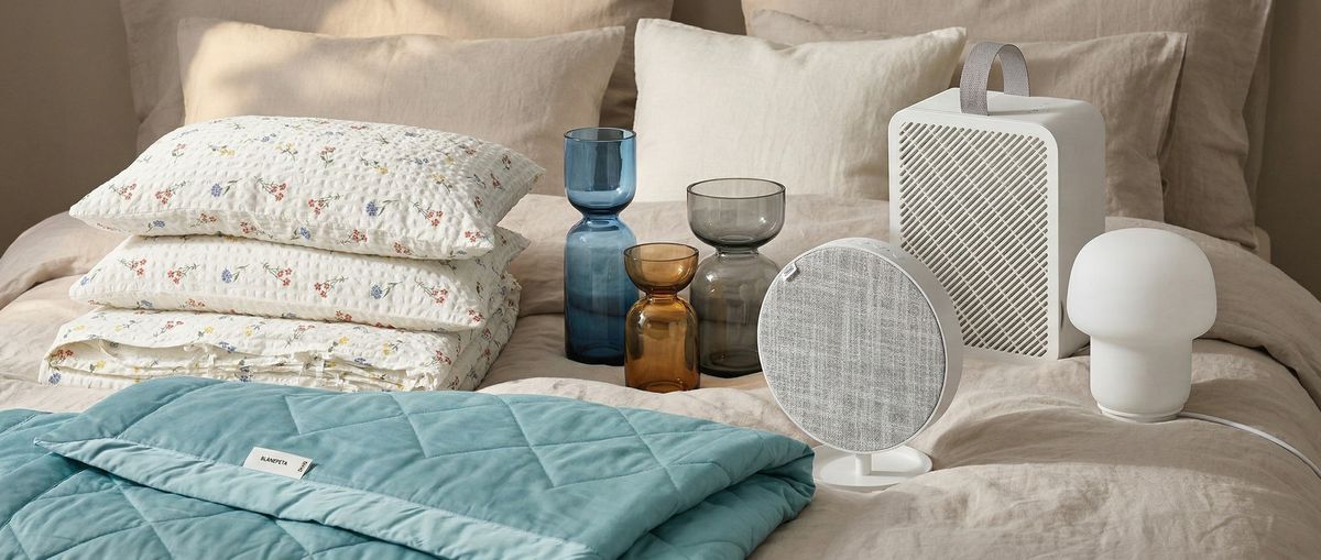 IKEA spring bedroom trends: refresh your space with muted gray and seafoam accessories