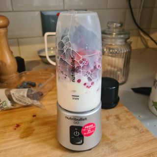 Nutribullet GO on test making a berry smoothie
