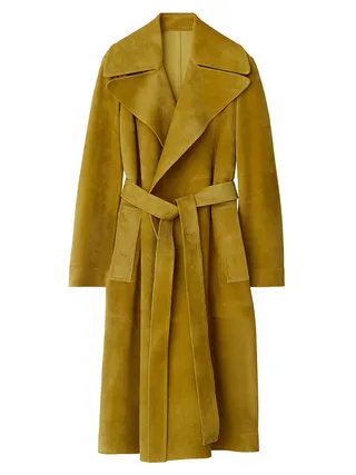 Burberry, Suede Belted Trench Coat