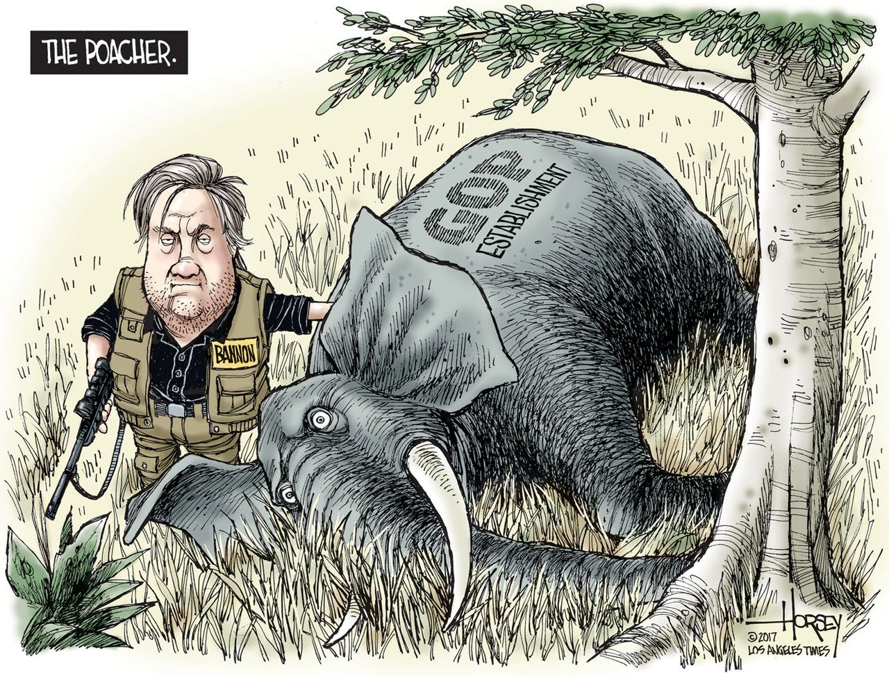 Political cartoon U.S. Bannon GOP