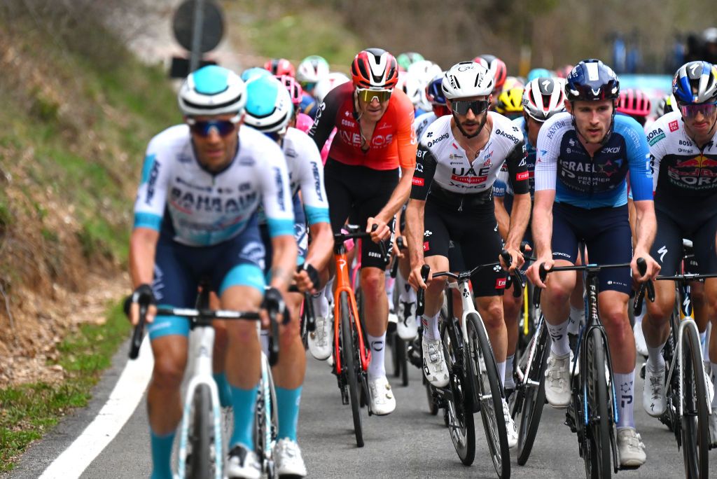 FRONTIGNANO ITALY MARCH 15 Adam Yates of The United Kingdom and UAE Team Emirates XRG competes during the 60th TirrenoAdriatico 2025 Stage 6 a 163km stage from Cartoceto to Frontignano 1324m UCIWT on March 15 2025 in Frontignano Italy Photo by Tim de WaeleGetty Images
