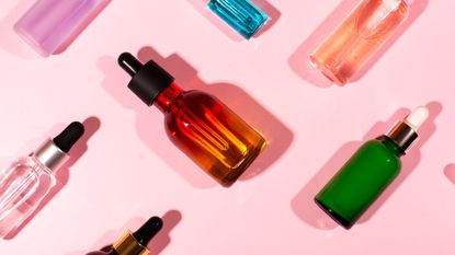 Bottles of Serums and self-tanning drops