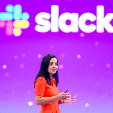 Lidiane Jones, CEO of Slack Technologies, speaks during a keynote at the 2023 Dreamforce conference in San Francisco, California, on September 14, 2023.