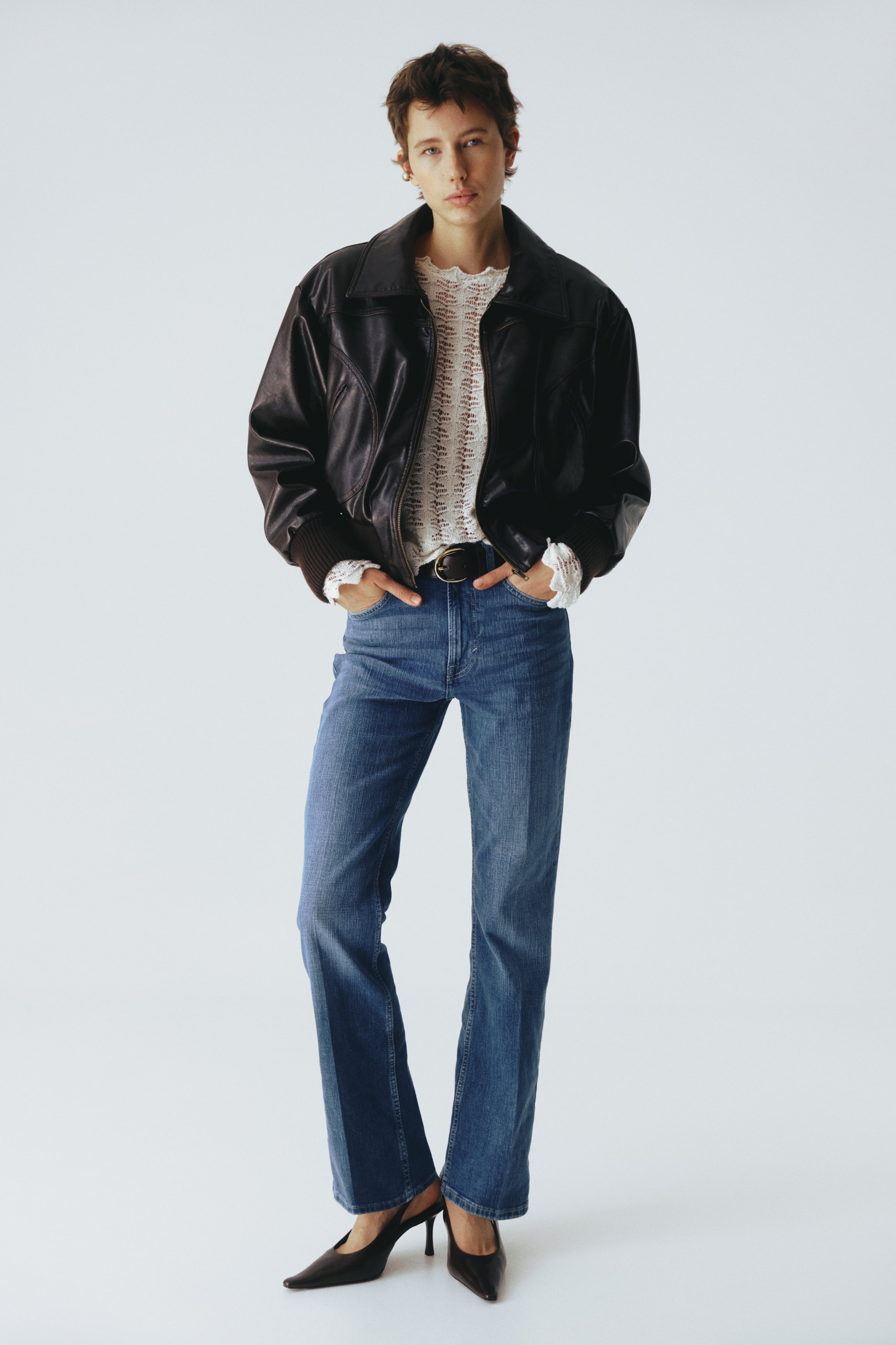 Bootcut High Jeans - Dark Denim Blue