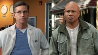 From L to R: Brian Dietzen as Dr. Jimmy Palmer on NCIS, LL Cool J as Sam Hanna on NCIS: New York.