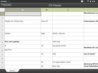 Viewing a Google Doc spreadsheet using the basic version of Quickoffice preinstalled on the HP TouchPad