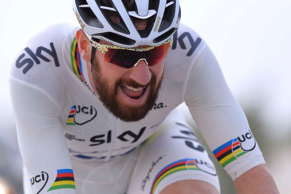 World Champion Bradley Wiggins was third on Tuesday in Qatar.