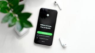 Spotify app open on iPhone