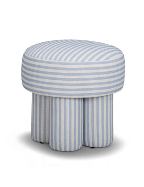 Masha Striped Performance Linen Accent Stool