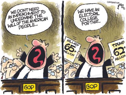 Political Cartoon U.S. GOP Impeachment Trump Undermine Will Of Americans Electoral College