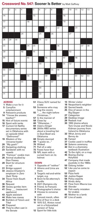 Crossword puzzle