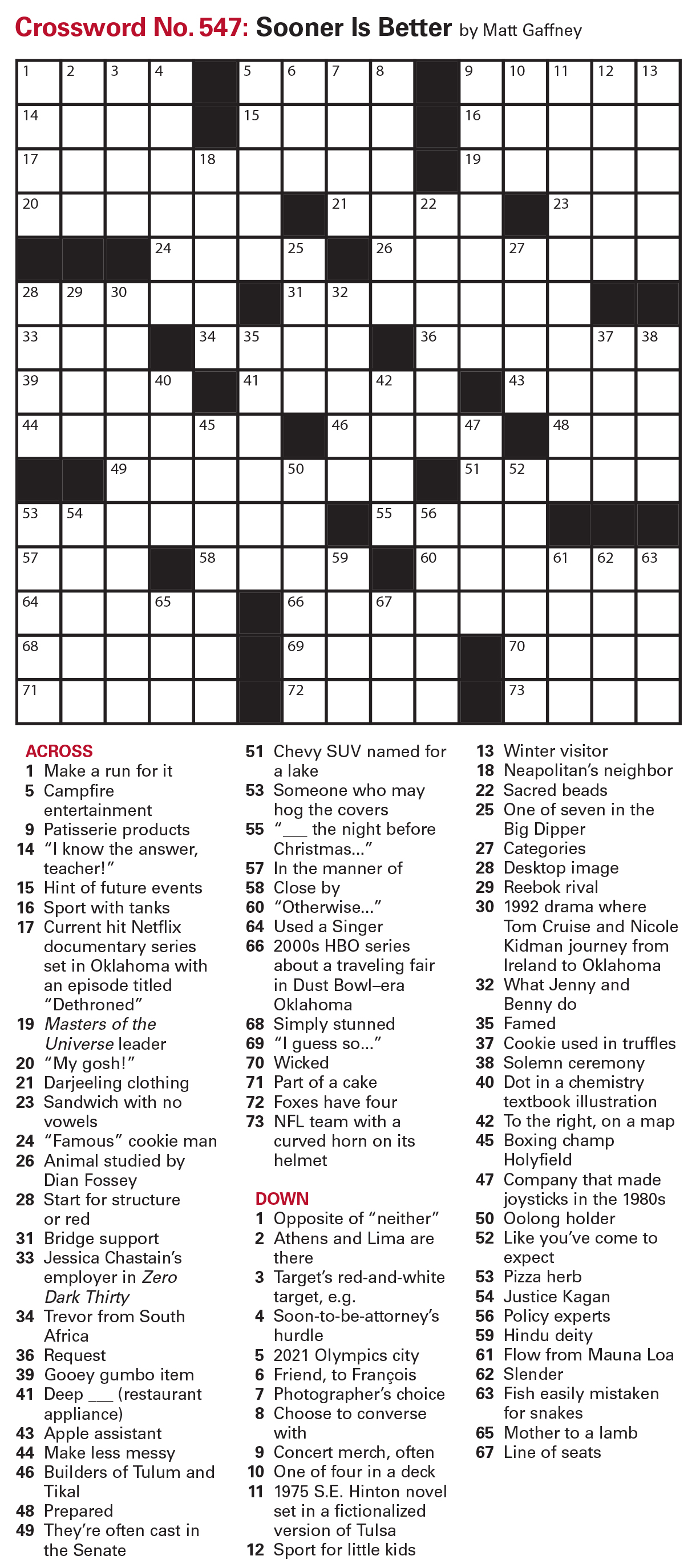 Crossword puzzle