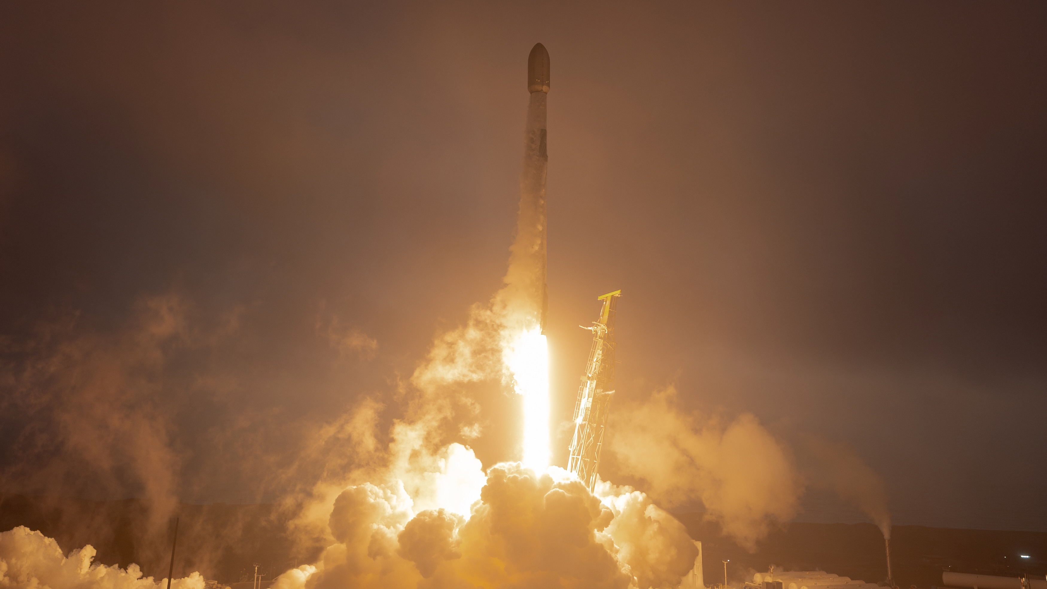 A SpaceX Falcon 9 rocket launches 24 of the company's Starlink internet satellites from Vandenberg Space Force Base in California on July 31, 2026.