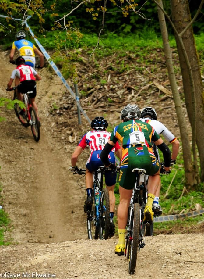 Riders head up the second climb