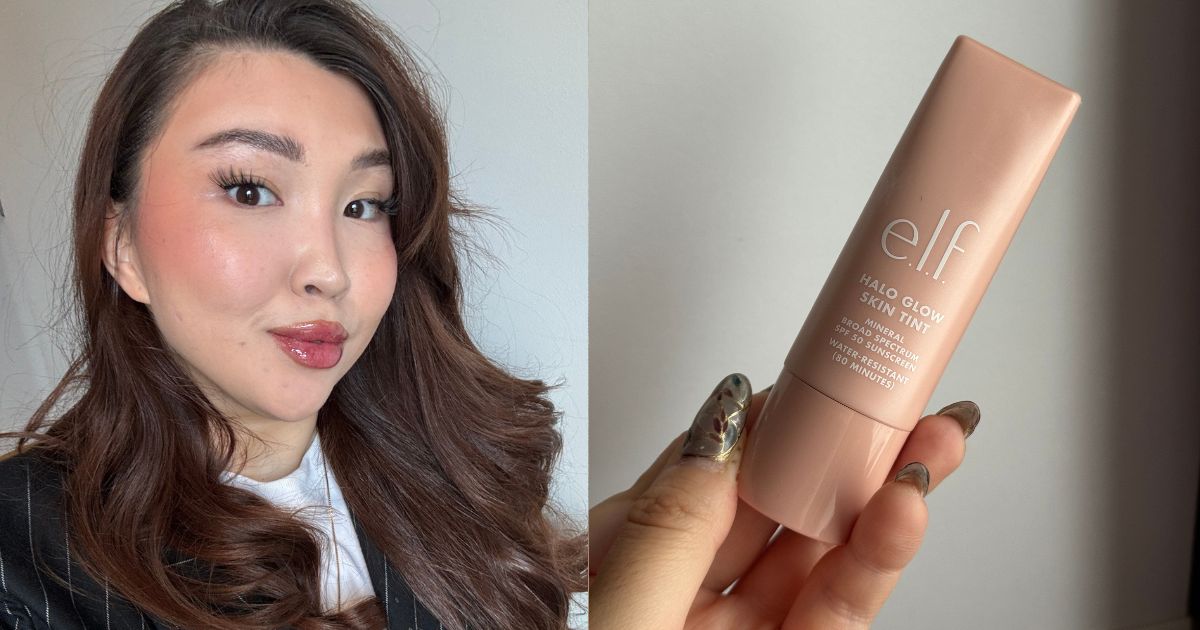 Denise Primbet testing the e.l.f. Halo Glow SPF Skin Tint.