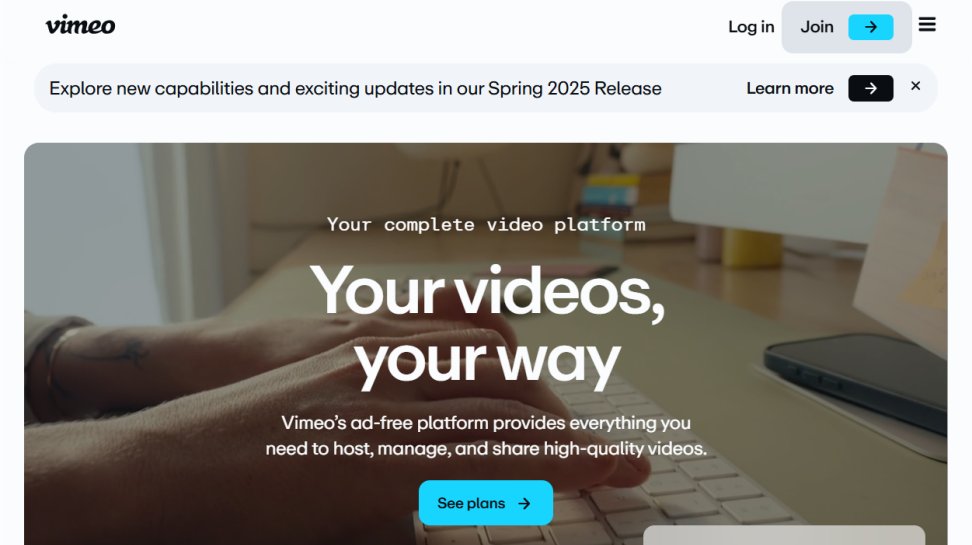 Vimeo website screenshot (July 2025).