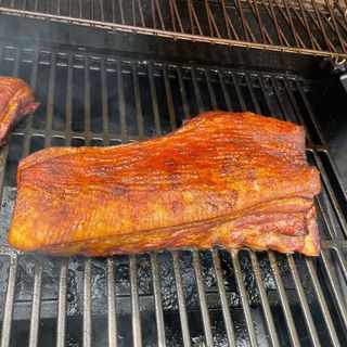 belly ribs cooking on the Masterbuilt AutoIgnite 545 grill