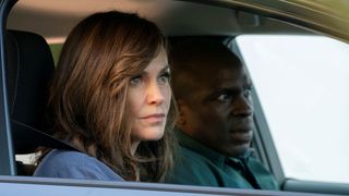 Amy Brenneman and Gbenga Akinnagbe in The Old Man