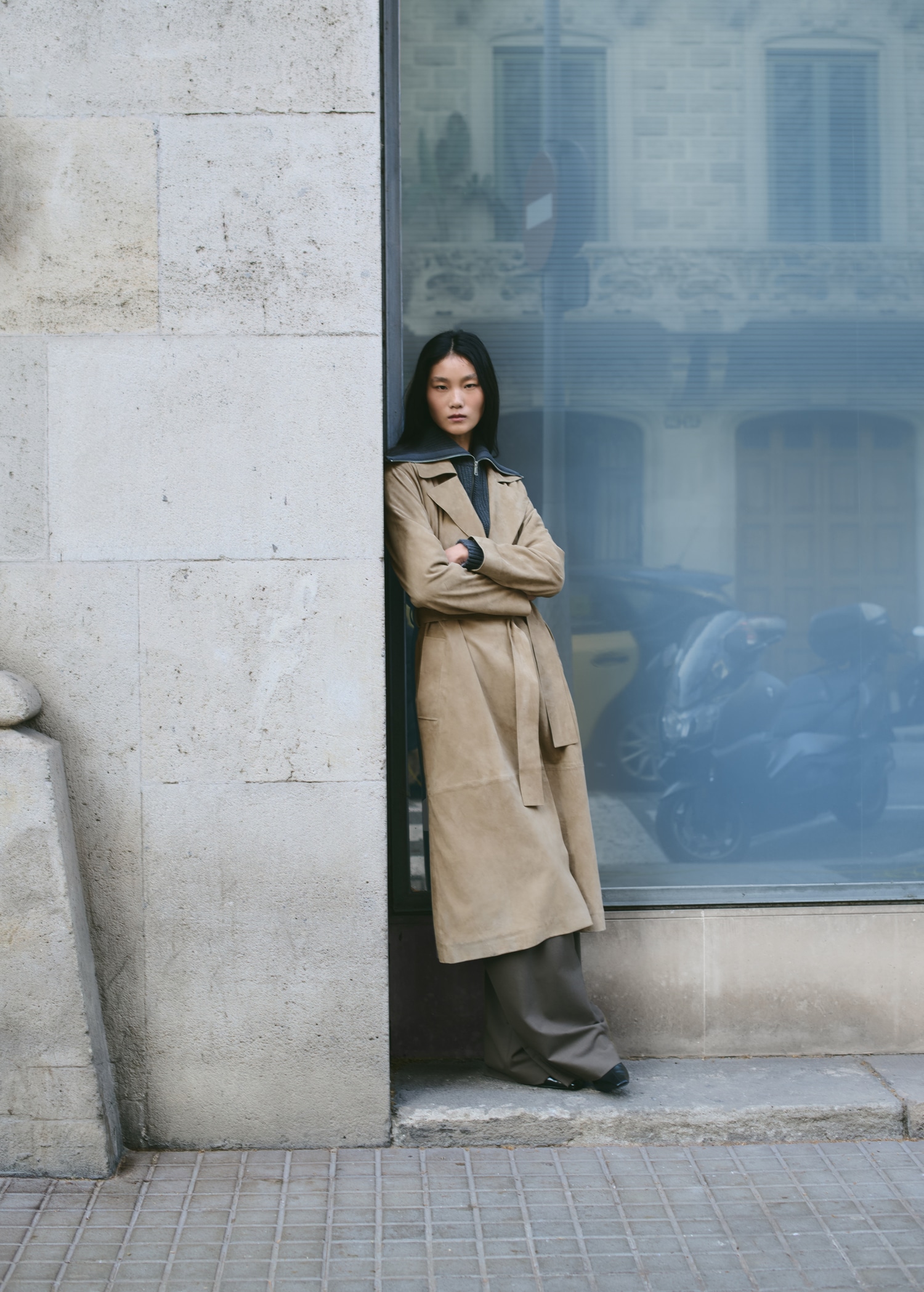 Long Suede Trench With Belt - Women | Mango United Kingdom