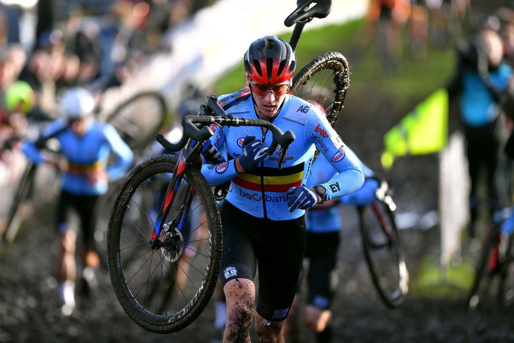 COL DU VAM DRENTHE NETHERLANDS NOVEMBER 07 Toon Aerts of Belgium competes during the 19th UEC European Cyclocross Championships 2021 Mens Elite EuroCross21 UECcycling on November 07 2021 in Col du Vam Drenthe Netherlands Photo by Luc ClaessenGetty Images