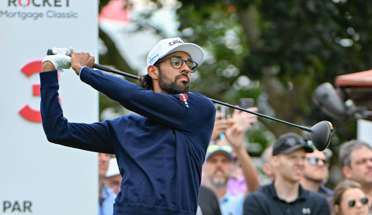 Akshay Bhatia on the tee