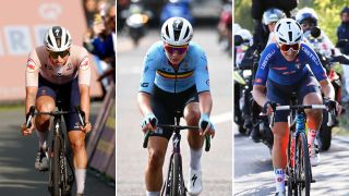 Lorena Wiebes (Netherlands), Lotte Kopecky (Belgium) and Elisa Longo Borghini (Italy)