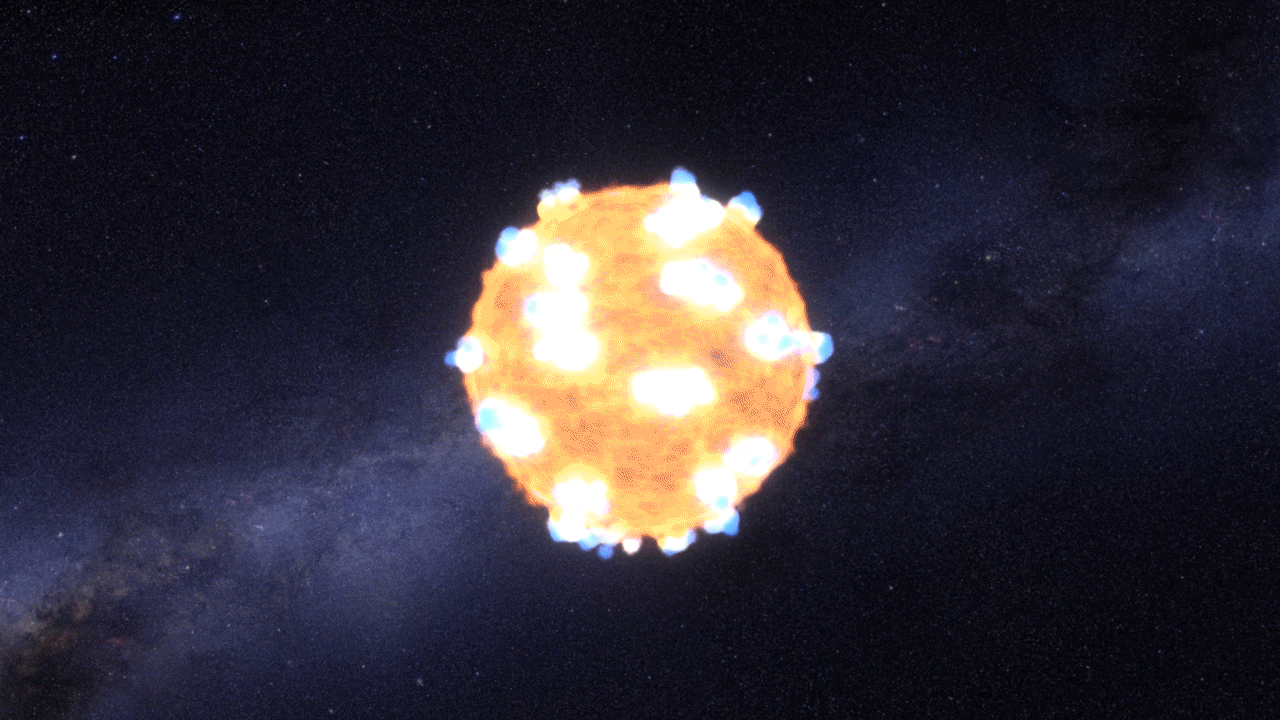 An animation of a dying star exploding into a supernova. NASA's Kepler Space Telescope, designed to find planets outside Earth's solar system, captured an image of a supernova shock wave in visible light for the first time.