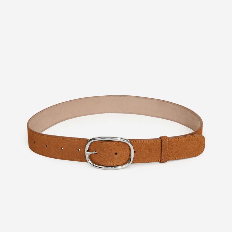 brown suede leather belt, arket
