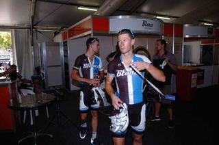 Mark Renshaw and Jack Bobridge (Blanco Pro Cycling) head back to the Hilton after training